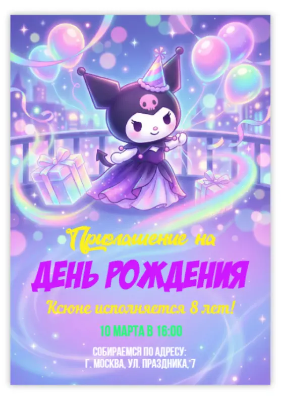 Яркое приглашение с Куроми
