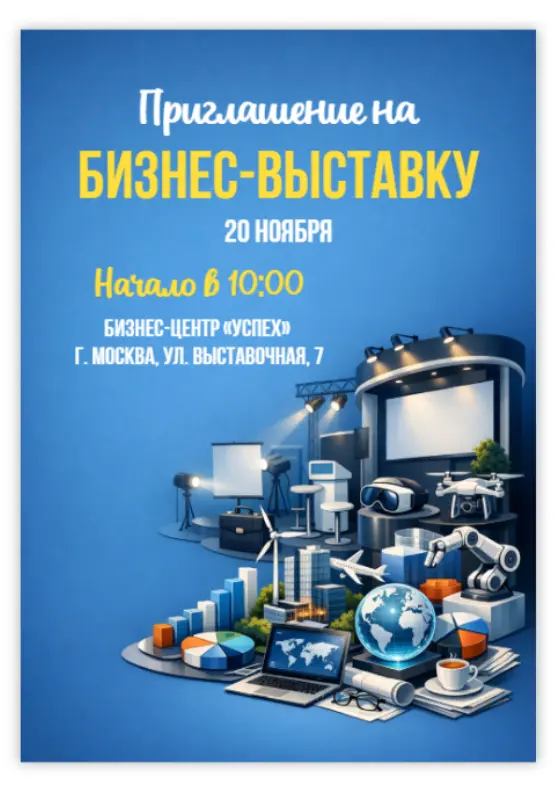 Красивое приглашение на бизнес-выставку