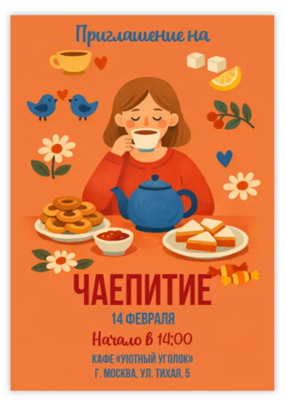 Приглашение для чаепития