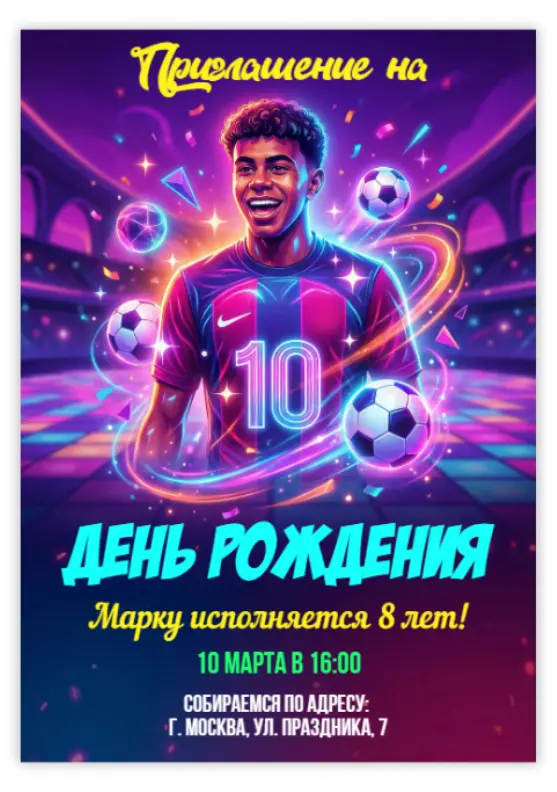 Приглашение на день рождения с Ламином Ямалем