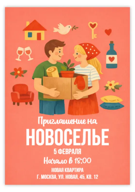 Приглашение на новоселье