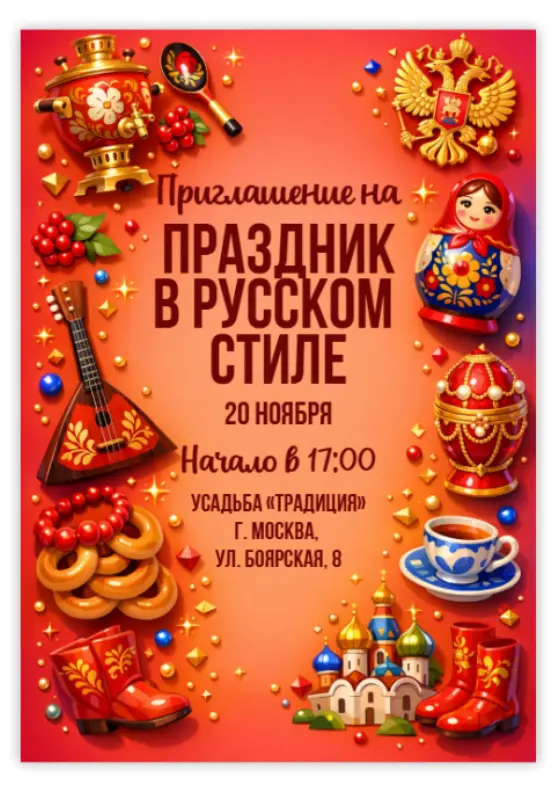 Приглашение в славянском стиле