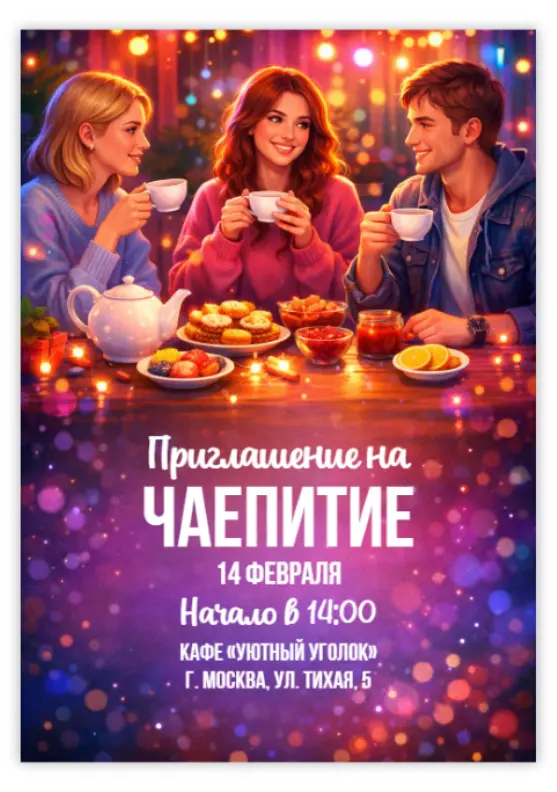 Пригласительное на чаепитие