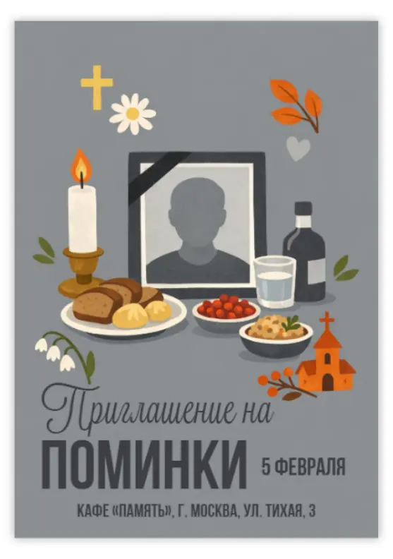 Пригласительное на поминки
