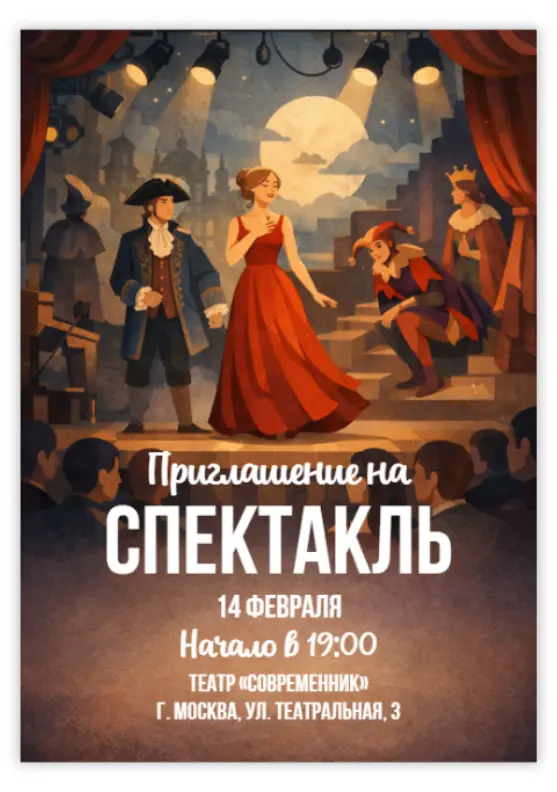 Пригласительное на спектакль
