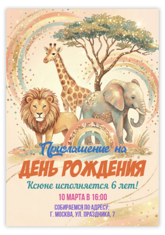 Пригласительное «Сафари»